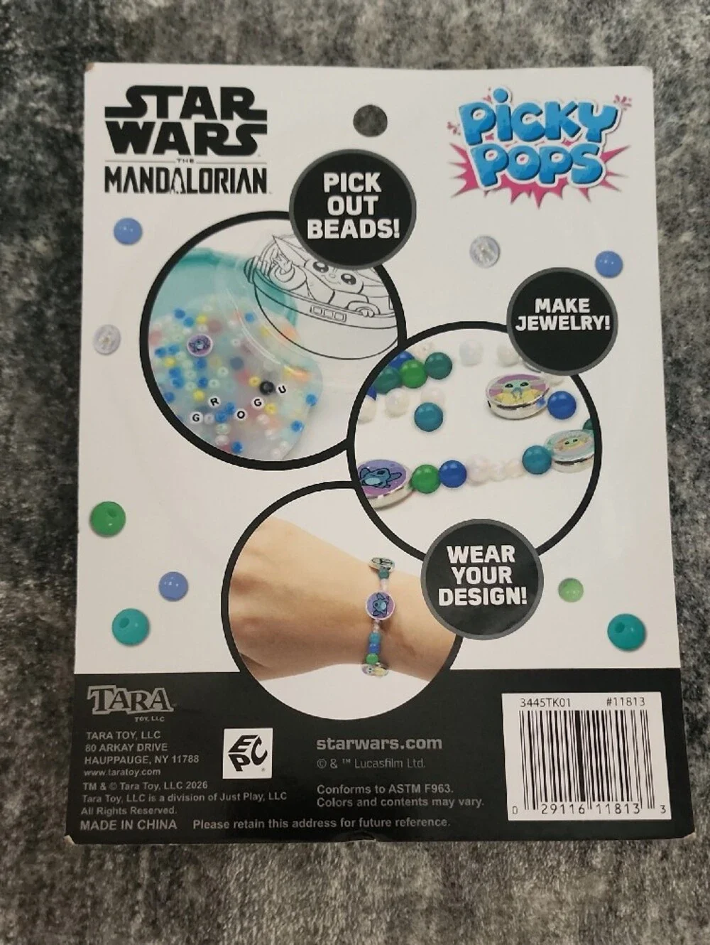 Set of 2 - Star Wars Grogu Green Pop-It Fidget and Picky Pops Bead Tray Set